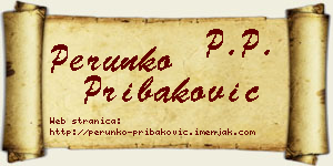 Perunko Pribaković vizit kartica